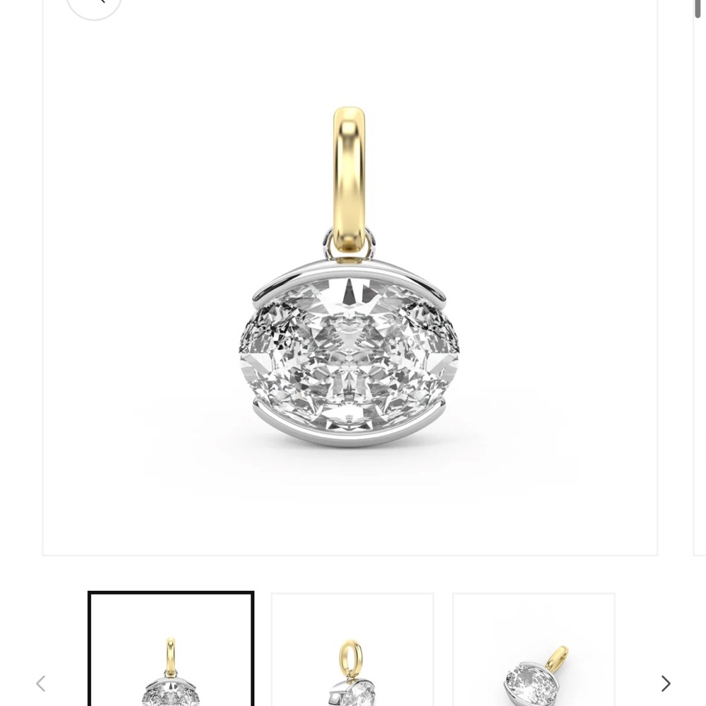 Gold and Silver Oval Pendant Necklace - Luce Pendant